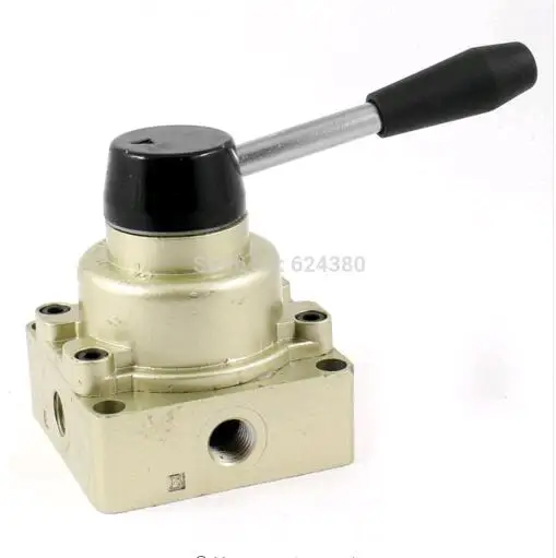 

1 PCS New! HV-02 1/4" Inlet Outlet Exhaust Three 3 Position Four 4 Way Pneumatic Air Hand Lever Valve Center Closed