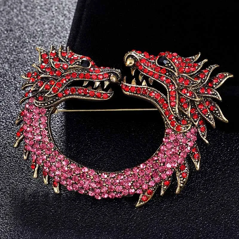 Statement Cool Dragon Brooches Fashion Men's Vintage Broches fashion Animal Brooch Punk Jewelry Broaches Woman Joias Pins