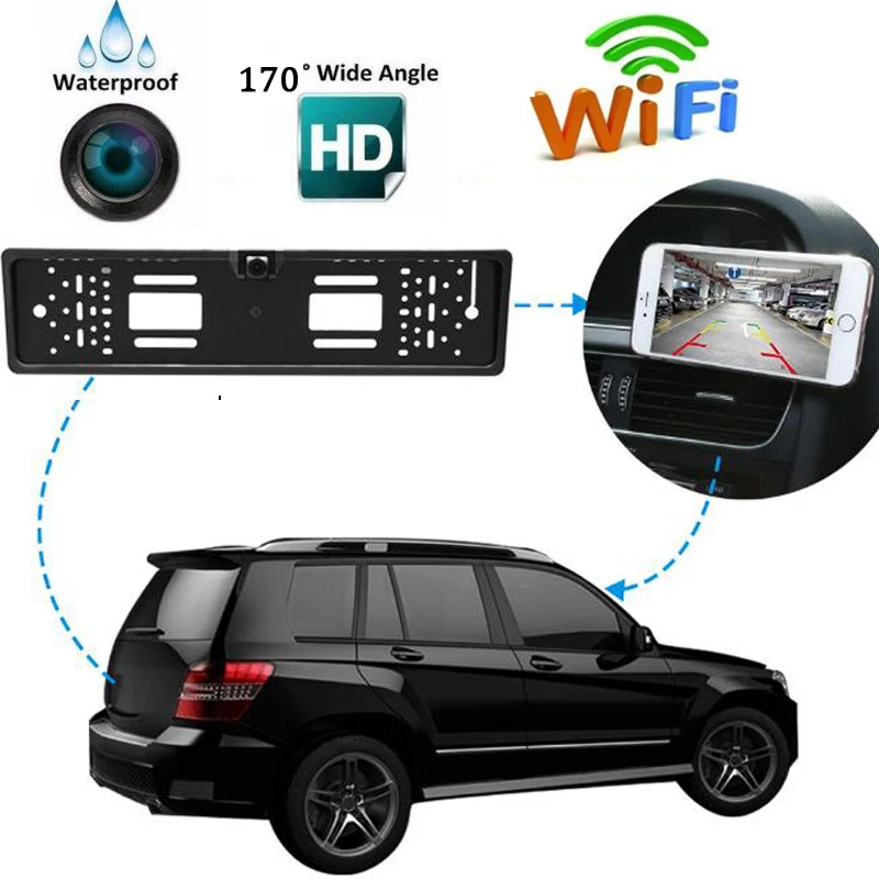 2018 Newest 170 angle Wireless Wifi Car Rear View Backup Reverse Camera Night Vision for iPhone Androi