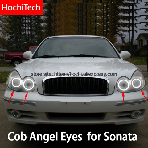 Для Hyundai Sonata 2002 2003 2004 COB Led дневной свет белый монолитный блок светодиодов глаза ангела кольцо без ошибок ультра яркий