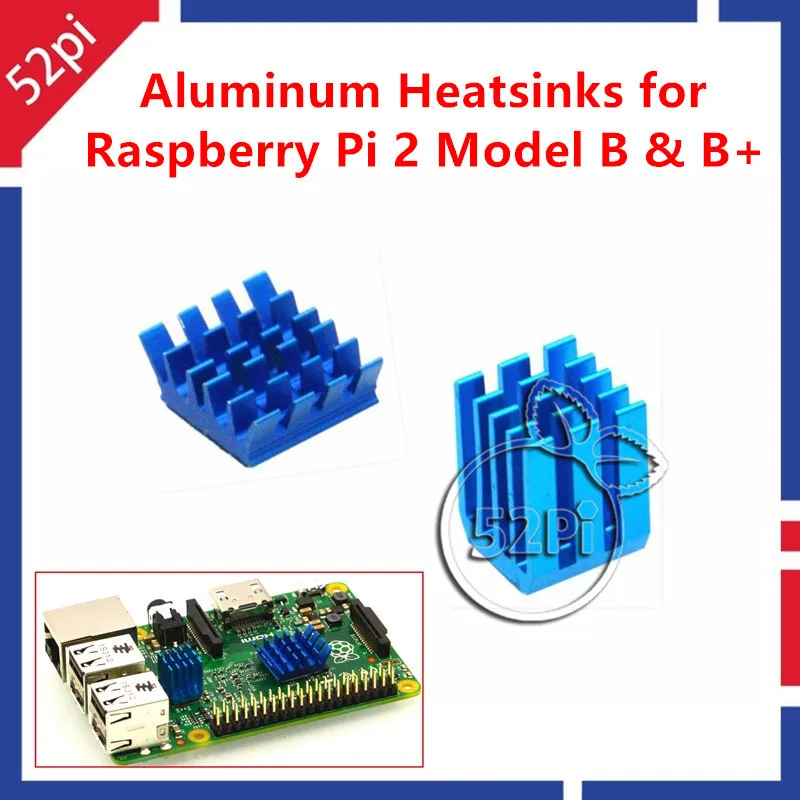 2pcs Heatsinks Cooler Aluminum With Adhesive Heat Sink Set Kit For Cooling Raspberry Pi 3 / 2 Model B