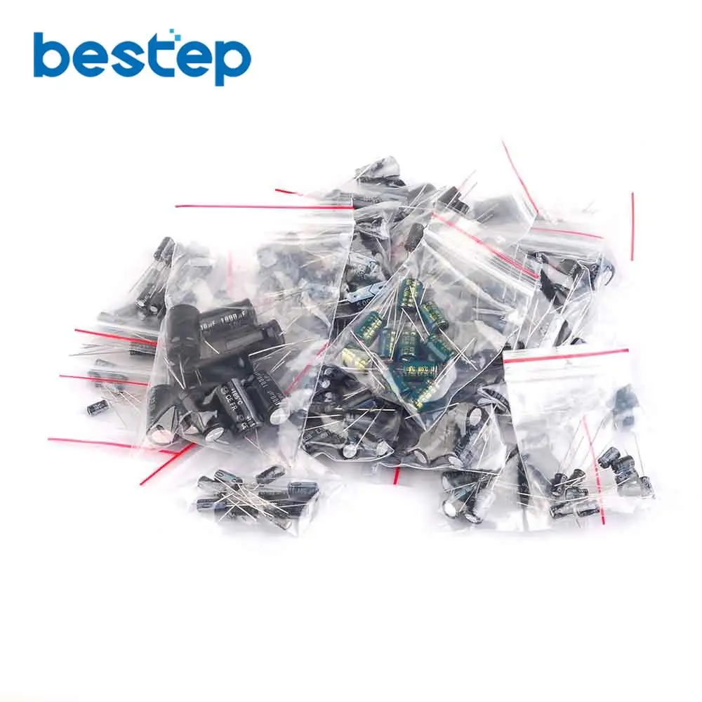 1uF~2200uF 25 value 250pcs Electrolytic Capacitors Assortment Kit Assorted Set
