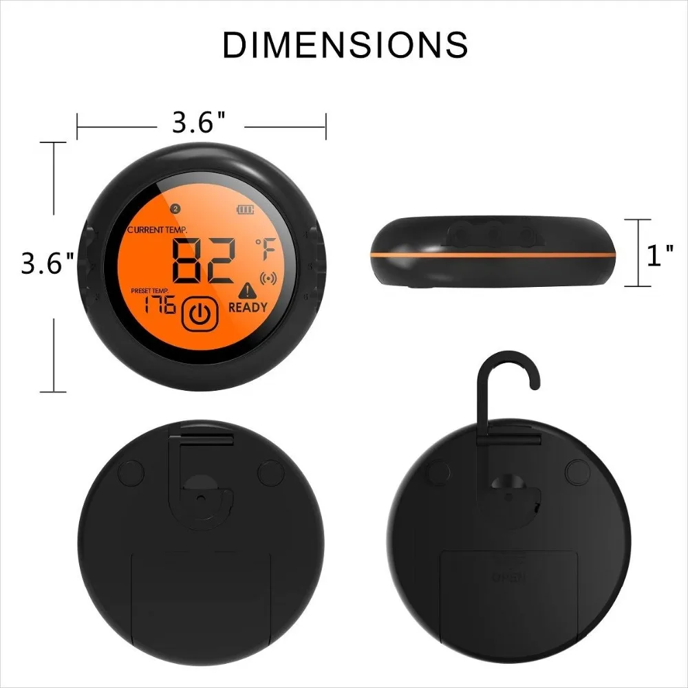 Meat Thermometer Wireless Bluetooth Oven Kitchen BBQ Grill Barbecue  Food Cooking Smoker Thermometer Remote 6 Probes