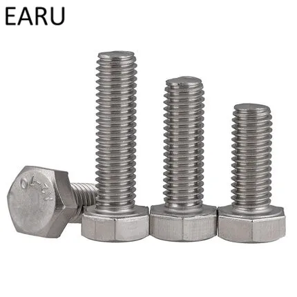 304 Stainless Steel Hexagon External Hex Head Socket Screws Bolt DIN933 Standard M10*16/18/20/25/30/35/40-200mm