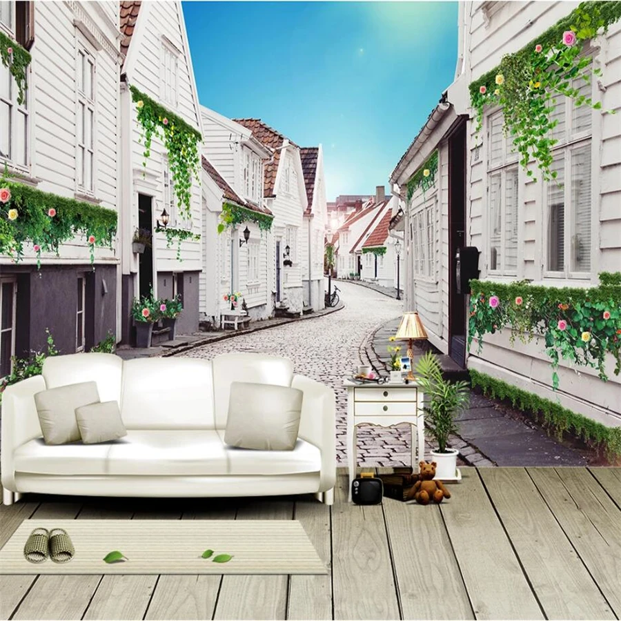 

beibehang Custom wallpaper 3D mural European town decoration painting living room bedroom restaurant hotel background wall paper