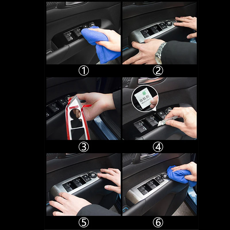 Car Interior Door Armrest Panel Window Switch Lift Buttons Cover Trim Sticker For MAZDA CX-5 CX5 CX 5 2017 2018 2019 Accessories