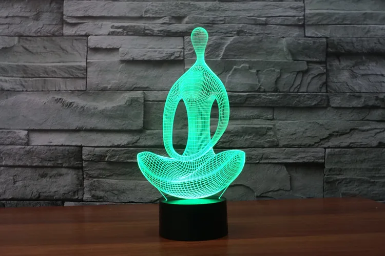 3d meditation mood Lamp Night Light Yoga 3D LED NightLight Acrylic Colorful Gradient bedside luminarias Atmosphere bedroom Lamp