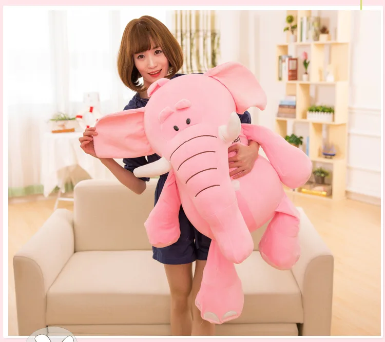 huge 90cm cartoon elephant plush toy down cotton cute elephant soft doll hugging pillow birthday gift s2851