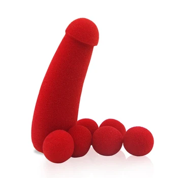 1set Small Sponge Brother with 4pcs Sponge Balls Magic Tricks Stage Street Illusions Gimmick Accessories Props Joke Penis Toys