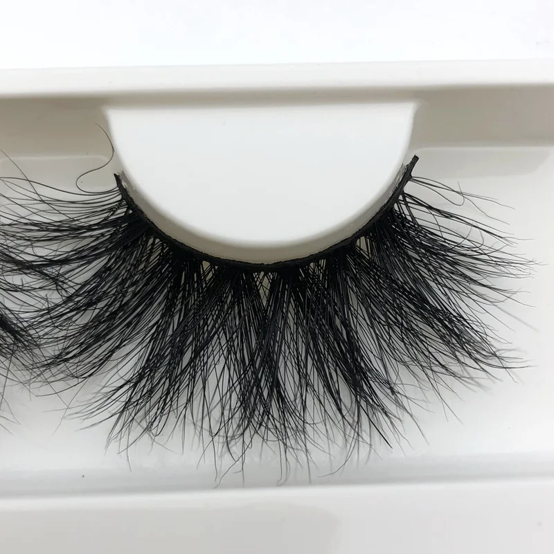 Mikiwi 25mm Long 3D mink lashes E01 extra length mink eyelashes Big dramatic volumn eyelashes strip thick false eyelash