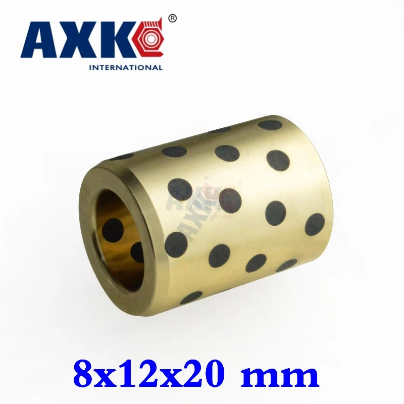 Linear Graphite Copper Bearing Bushing Rodamientos Axk  2PCS Jdb 8mm Self-Lubricating 8x12x20mm Oil Lubricated Bushes Machinery