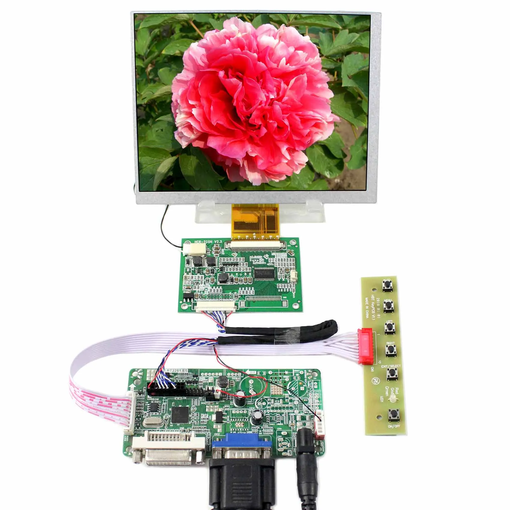 7inch 800x600 CLAA070MA0ACW LCD Screen LVDS TTL Tcon Board DVI VGA LCD Controller