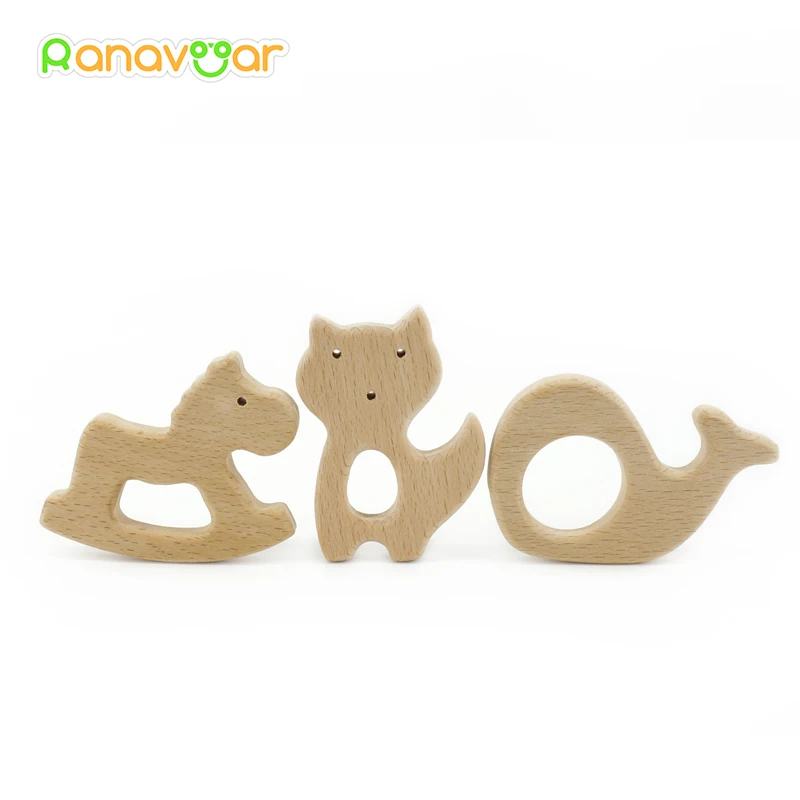 

Ranavoar Wooden Teethers 10pcs/5pcs Nature Baby Teething Toy Organic Eco-friendly Wood Teething Holder Nursing Baby Teether