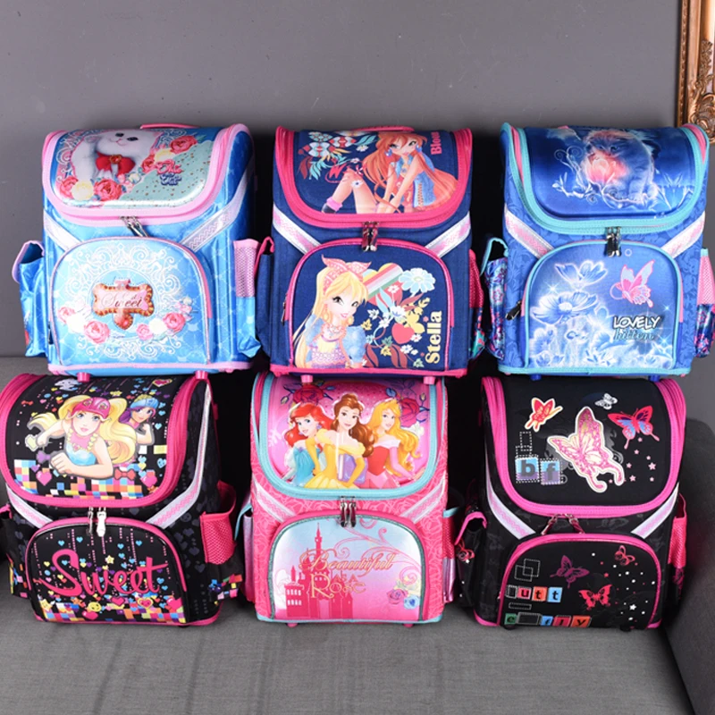 Kids new girls school Backpack cat butterfly winx EVA FOLDED orthopedic Children School Bags Girls mochila infantil bag