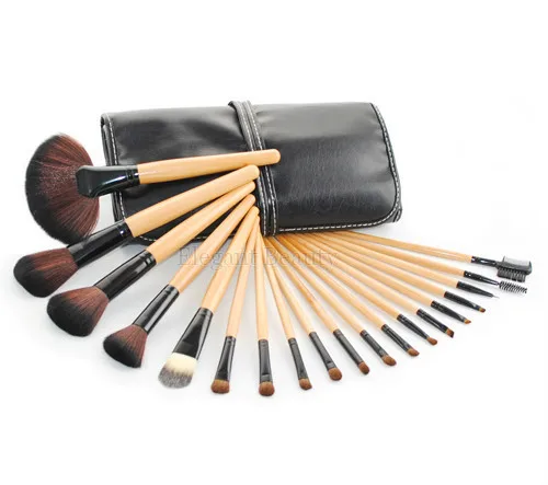 wholesale best selling Professional make-up brush set 19pcs makeup cosmetics brush with leather pouch 5 sets/lot free shipping