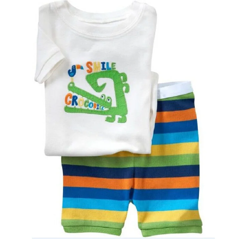 Hooyi Diving Monkey Baby Boy Pajamas Clothes Sets 100% Cotton Cartoon Kids Home Wear 2 3 4 5 6 7 Year Children Tee Shirts Shorts