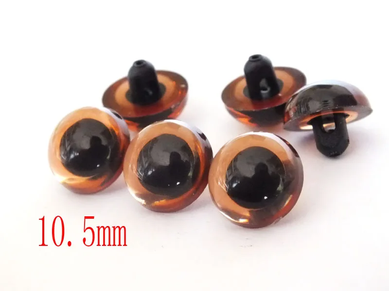 10.5mm 갈색 색상 더 나은 200PCS 단추 라운드 돔형 버섯 바느질 정강이 장난감 공예에 대 한 DIY 동물 눈