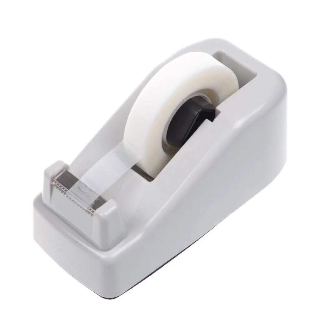 Heavy Duty Tape Dispenser ,Weighted Base, Nonskid Pad for One-hand Dispensing Color Random with Two Rolls White Tapes