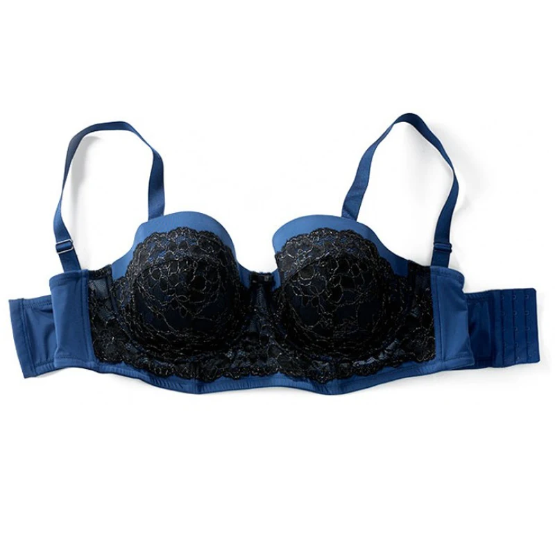 Women Big Size Bra 1/2 Cup Push Up Bras With Underwire Adhesive Bra Lace Large Brassiere For Women Underwear Plus Size 36D-46H