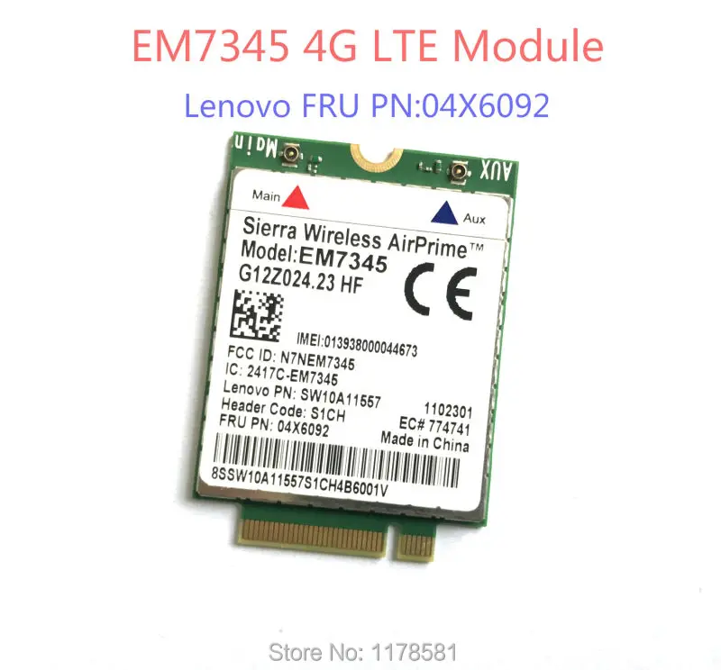 GOBI5000 EM7345 LTE FRU 04X6092 T440 X240 WWAN HSPA+ 42Mbps 4G Module NGFF