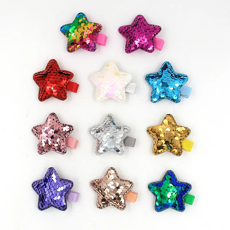 New Children Colorful Shiny Star Hairgrips Baby Hairpins Girls Hair Accessories Star Hair Clip For Girls Barrette Hairclip