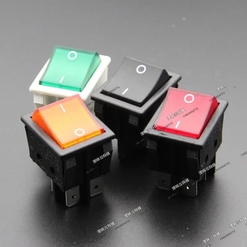 [SA]Janne CANAL rocker power switch dual exchange large red GREEN BLACK illuminated rocker switch R220-C5 6 feet--50pcs/lot