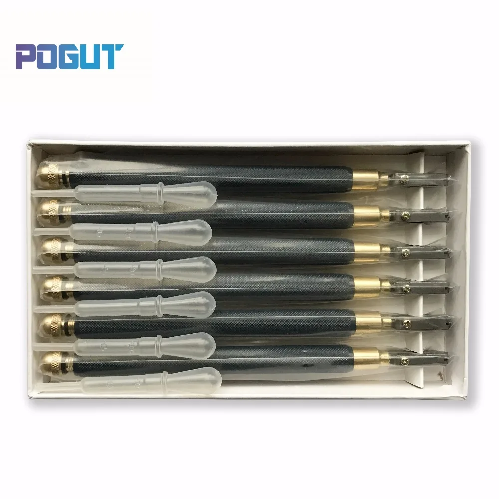 

6pcs/Pack POGUT CHINA Glass Tile Cutter TC-17 Metal Handle for 3-10mm Glass Straight Cutting Brass Spareparts