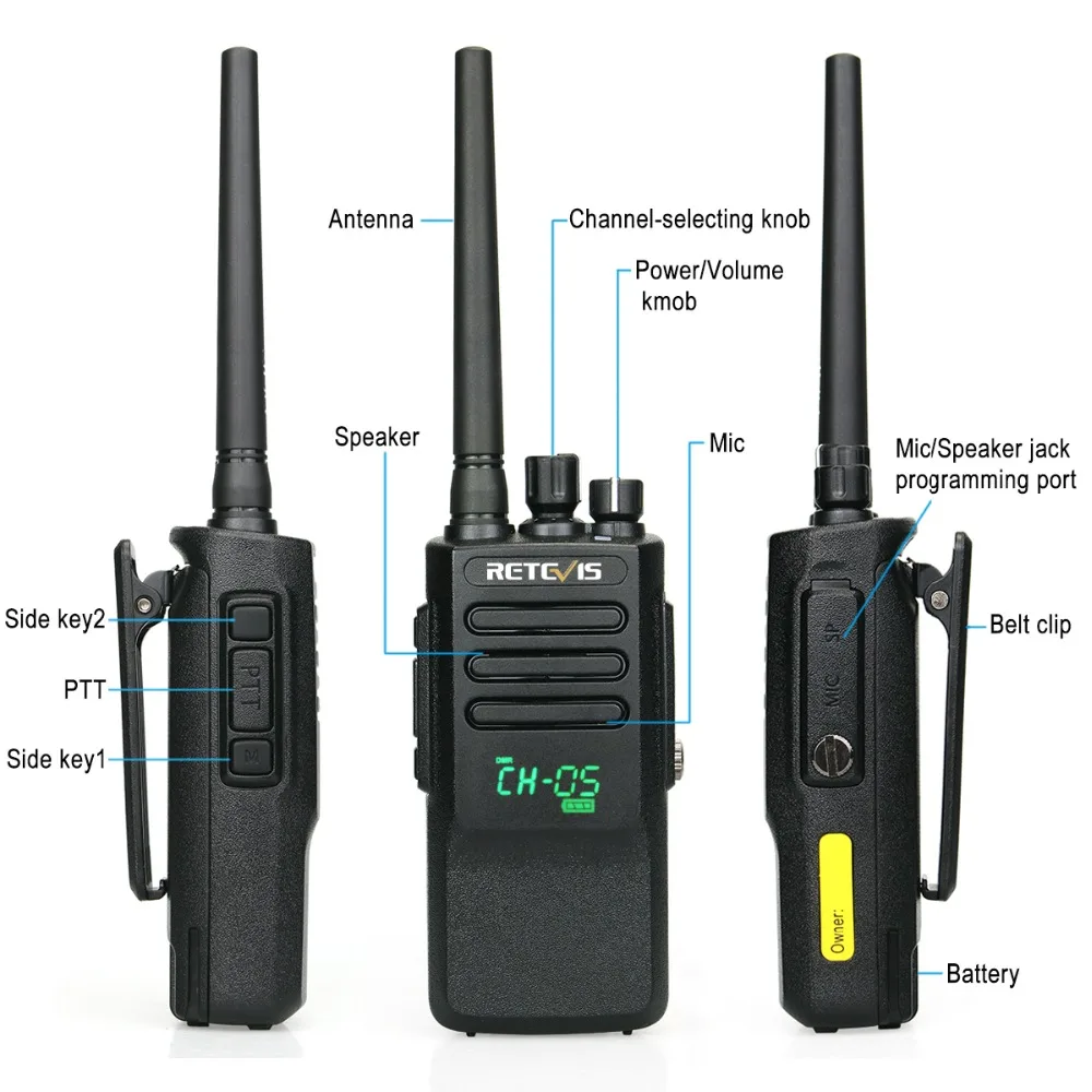 High Power Retevis RT50 DMR Digitale Walkie Talkie UHF IP67 Waterdichte Bidirectionele Radio AES128 AES256 Encryptie met Motorola Radio