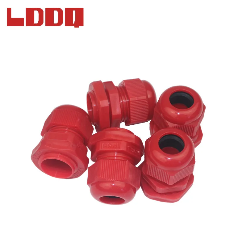 

LDDQ Hot Sale 100pcs M20 x 1.5 Red Cable Gland IP68 Waterproof glands Connector Diameter 3-6.5mm Nylon Plastic Wire Glands