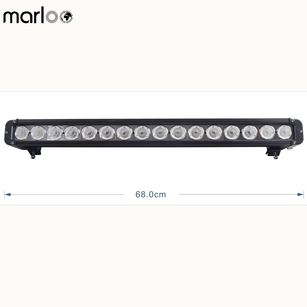 Marloo 160W 27inch Single Row Off Road Led Light Bar Spot Flood Combo Beam 16 X 10W leds 12V Bar Light 4D For SUV 4WD ATV Jeep