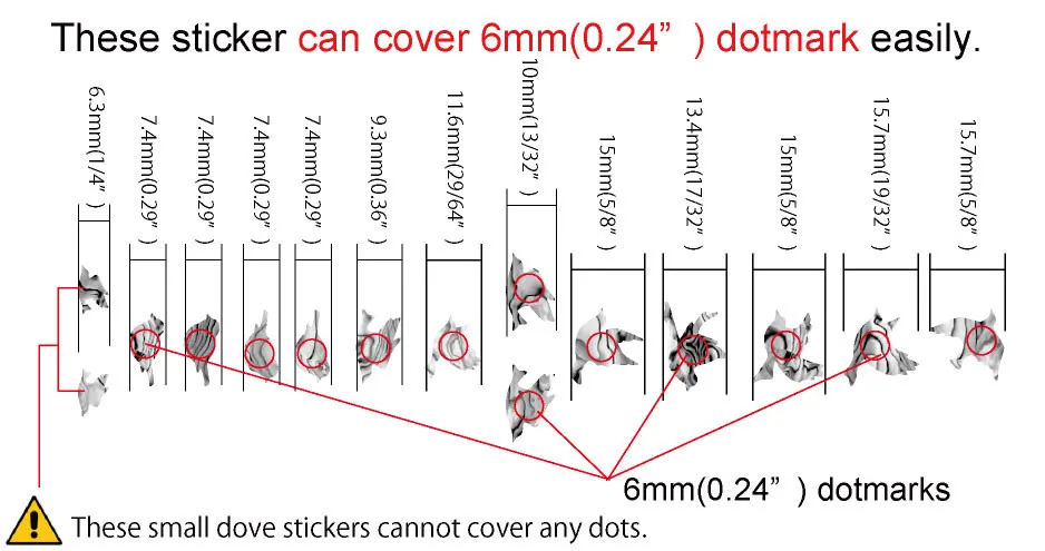 Fretboard Markers Inlay Sticker Decals for Guitar & Bass - Dove Fret Markers