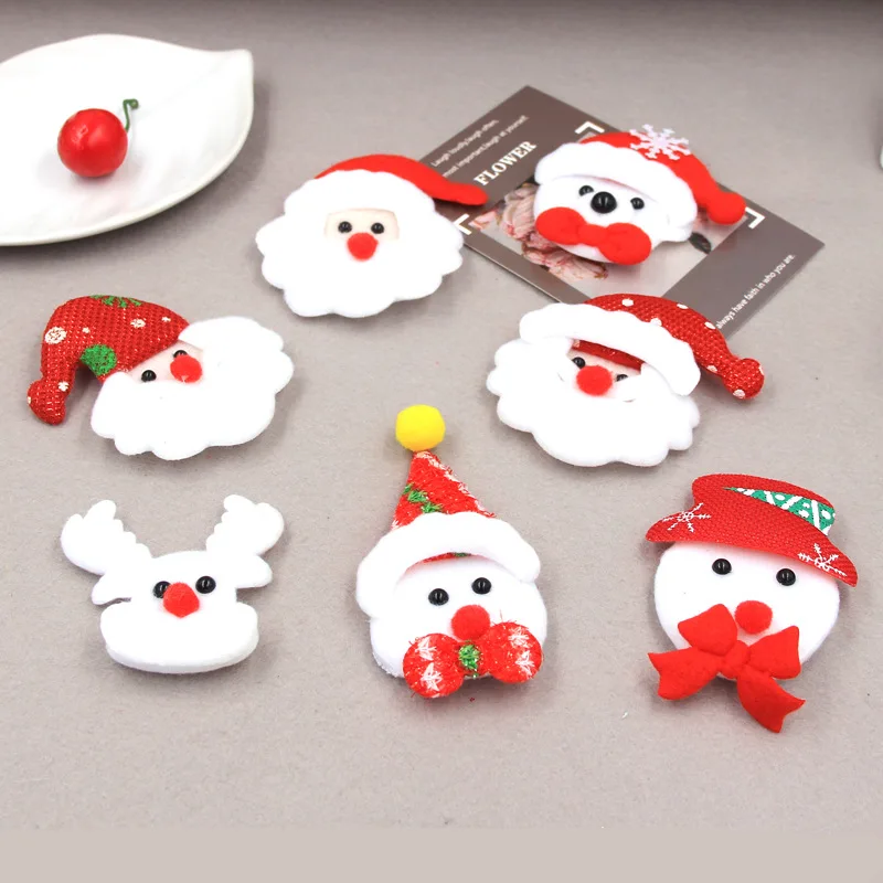 20PCS/Lot Mix Style Christmas Padded Applique Crafts for Children Headwear Hair clip Accessorie and Garment Accessoires