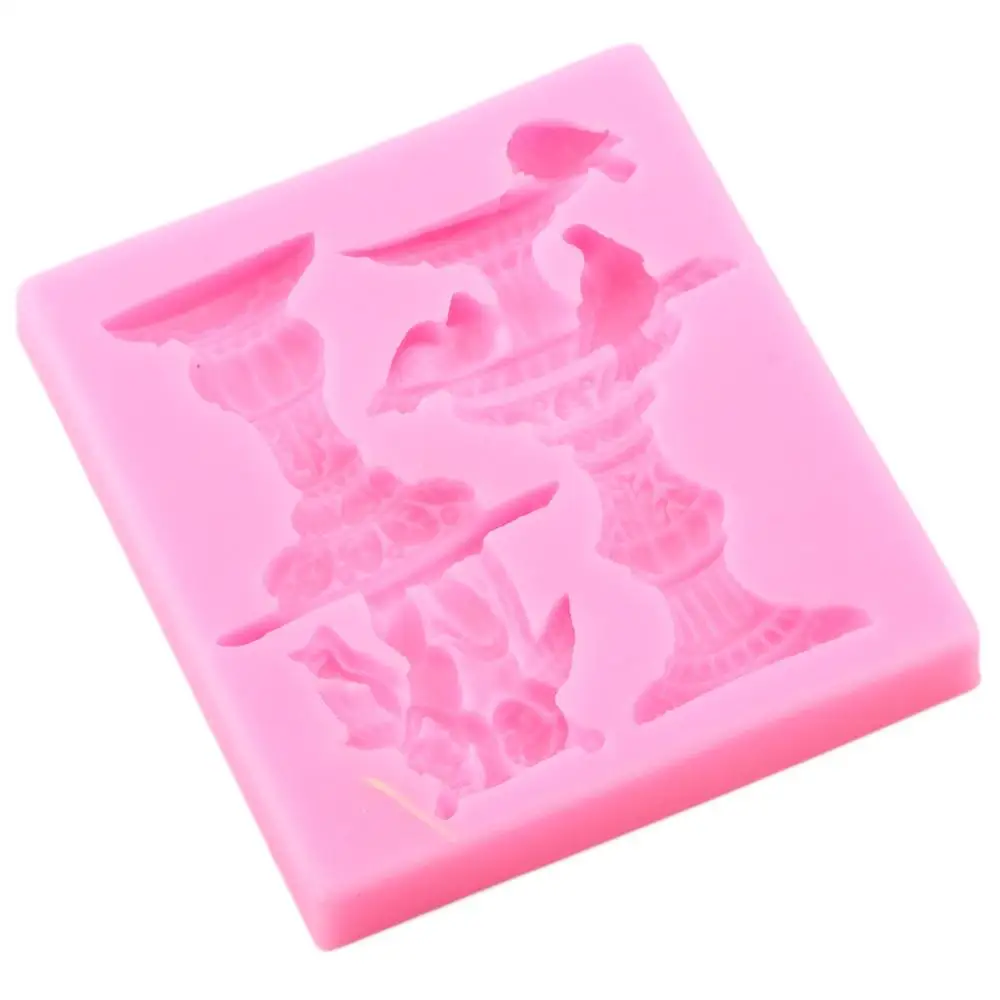 Vintage Fountains Silicone Molds DIY Angel Birds Wedding Fondant Cake Decorating Tools Candy Clay Chocolate Gumpaste Moulds