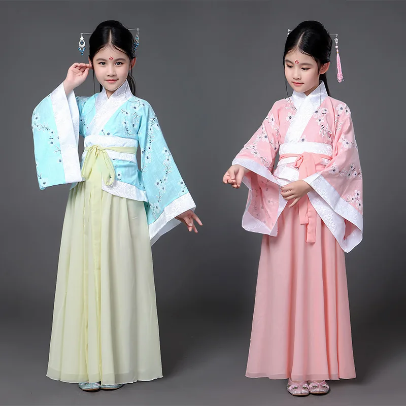 Nieuwe kinderen Kostuums Tang kostuum Meisjes Kostuums Optredens Oude Prinses Guzheng Hanfu Kleding Stage Performance