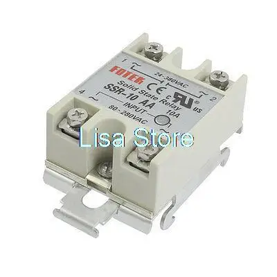 SSR-10AA DIN Rail Mount Single Phase Gray Solid State Relay SSR 10A 80-280VAC 24-380VAC