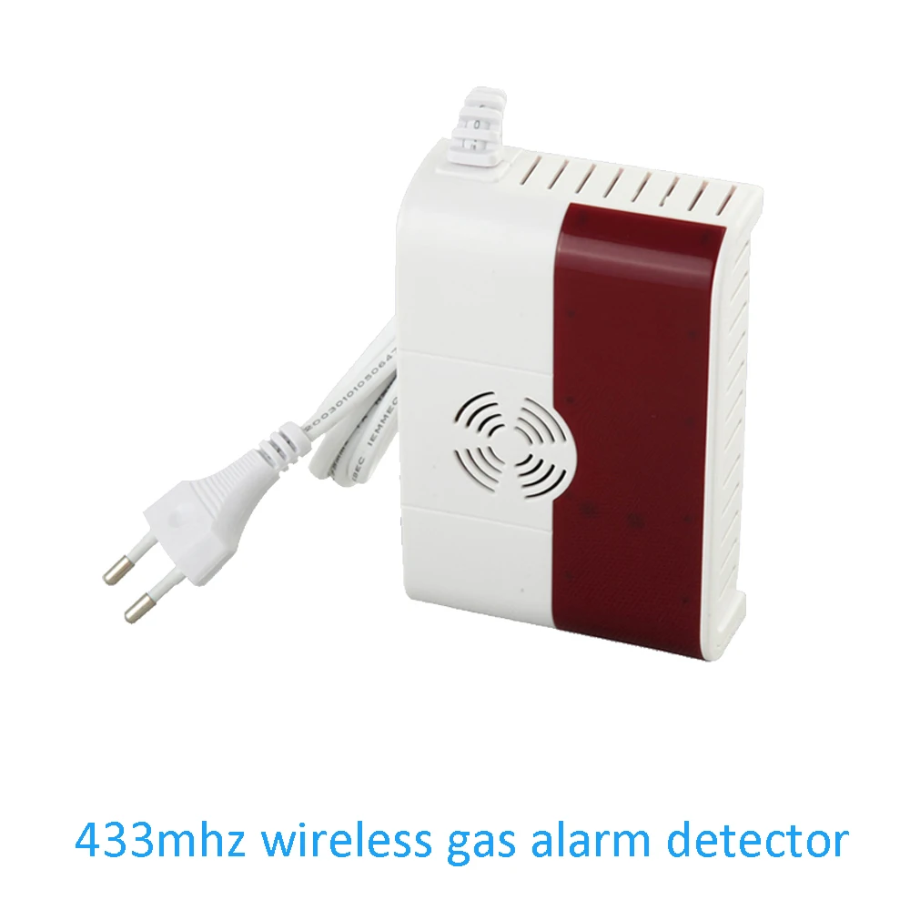 433MHz Wireless Combustible Gas Alarm sensor Coal Natural Gas Lpg leaking Detector GSM System accessories Leak Europe Plug