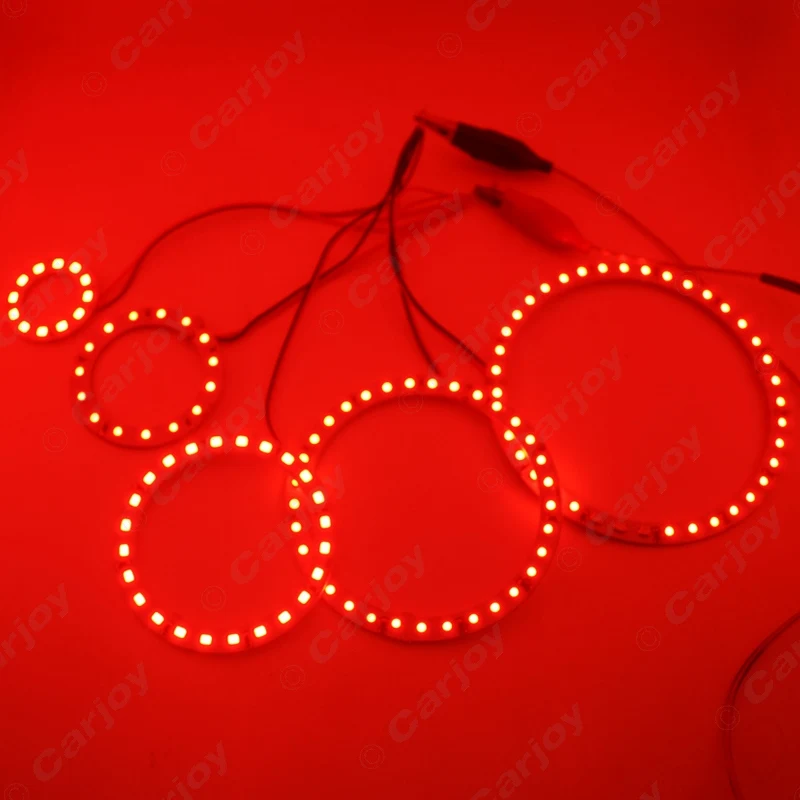 LEEWA 2pcs 60mm Car Angel Eyes 1210/3528 15SMD LED Headlight Halo Ring Angel Eye Lighting White Red Blue  #CA2667