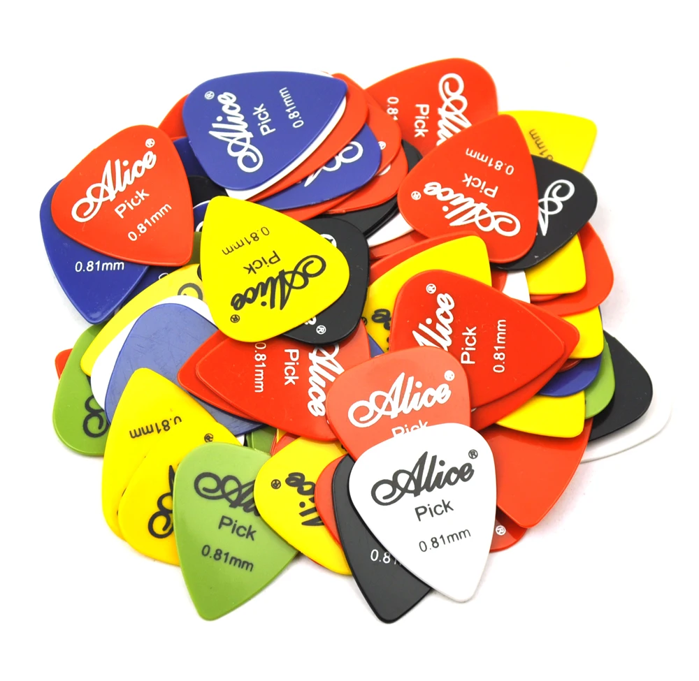 100pcs 0.81mm Alice Smooth ABS Guitar Picks Plectrums For Acoustic Guitar