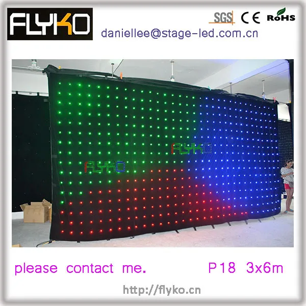 Free Shipping full color led video display /video curtain cloth