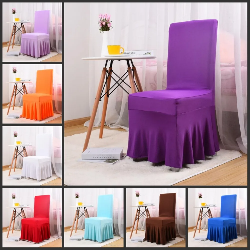 Wedding Party Chair Cover Restaurant Hotel Chair Cover Home Decors Seat Covers Spandex Stretch Banquet Plain