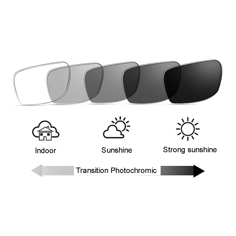 Progressive Transition Photochromic Computer Reading Glasses Flexible Temples UV400 No Line Gradual Sunglasses