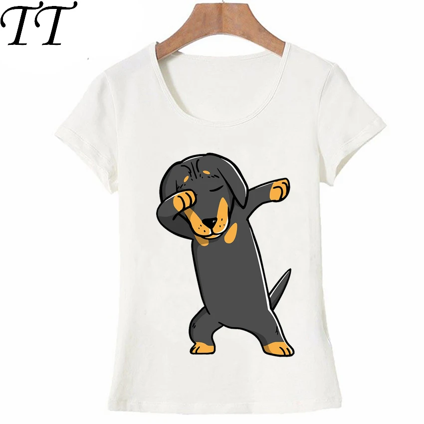 Cool Dabbing Dachshund Design T-shirt Unique Fashion Women T-Shirt Funny Doxie Print T Shirts Casual Tees Summer Female Tops