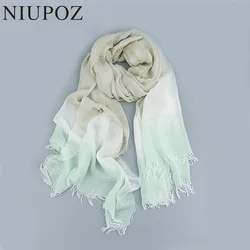 Big Size 100*205 Modal Soft Women Gradient color Scarf Summer Beach Sunscreen Swimsuit Long Shawl Soft High Quality M198