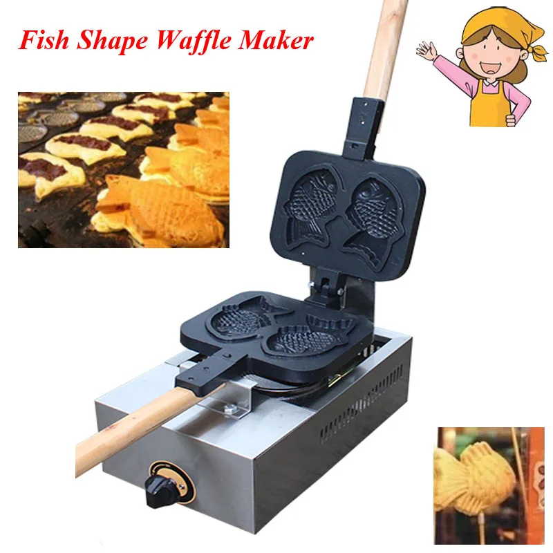 

Japanese Fish Waffle Making Machine Taiyaki Baker Mini Household Donut Maker Snack Equipment FY-1105.R