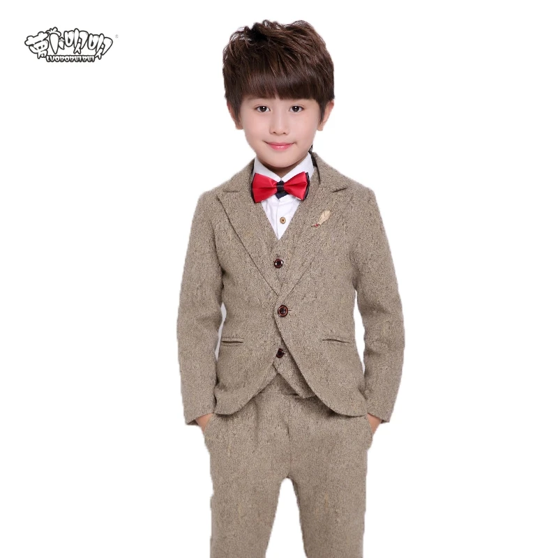 

2019 Kids Wedding Blazer Suit New 3PCS Jacket+Vest+Pants Flower Boys Formal Tuxedos School Suit Kids Spring Clothing Set N57