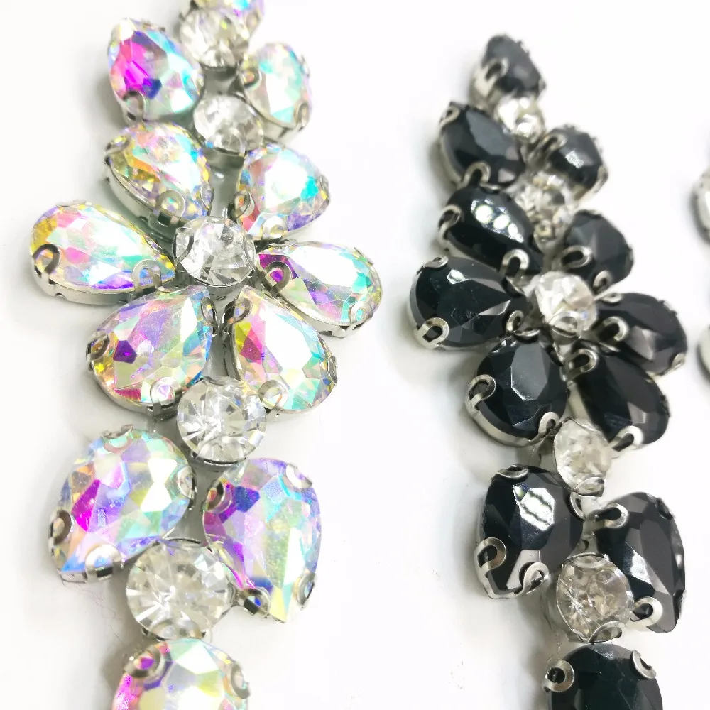 Rhinestone Iron On Patch Motif Applique DIY Crystals Patch Rhinestone Hotfix Applique Strass Sewing Appliques For Clothes Shoes