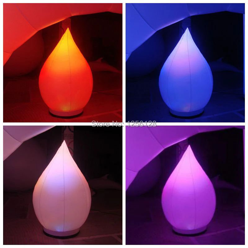 1.5 m Inflatable Tall Water Drops Changing Colorful Light for Stage Decoration