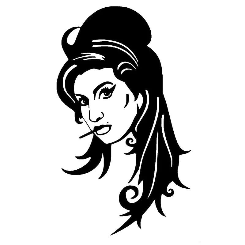 

Виниловая наклейка на автомобиль черного/серебристого цвета, 11,1 см х 18,9 см, Amy Winehouse