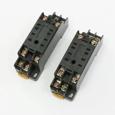 

Replacement 8P 3mm Din Rail Relay Socket Base PYF08A Pair for HH52P MY2