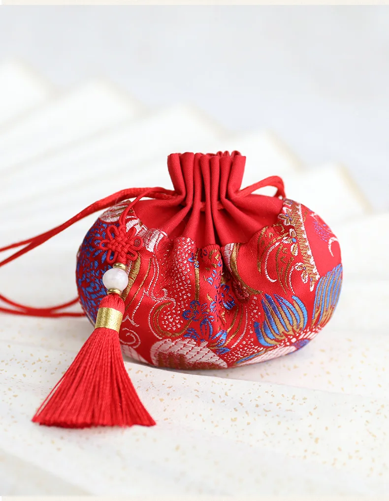 Cotton High Quality Splice Retro Flower Series Palace Sachet Bag Tassel Jewelry Bags Car Hanging Decoration Gift Bags